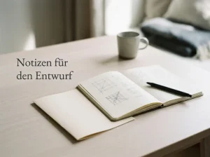 Notizbuch mit neutralen Rechenfeldern neben einem geschlossenen Stift